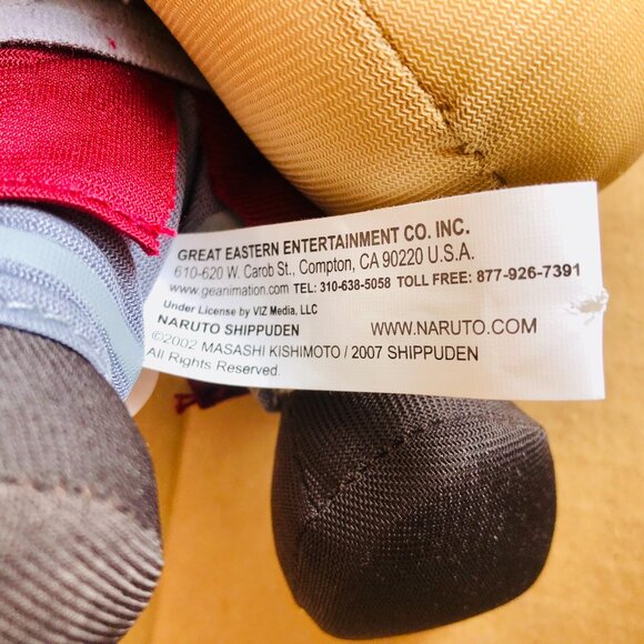 Naruto Shippuden Gaara Plush 9.5” Great Eastern 2015 Anime Toy Sand Gourd Ninja - Picture 3 of 4